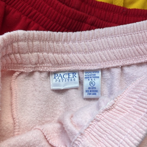 Pacer Petite sweat pants set of three yellow, red and pink. Size PL - Picture 6 of 7